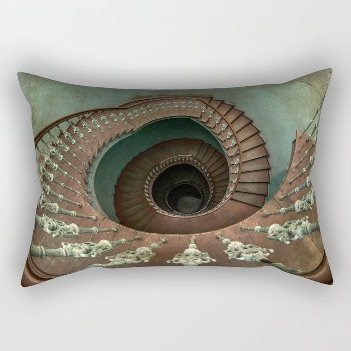 Ornamented spiral staircase Rectangular Pillow