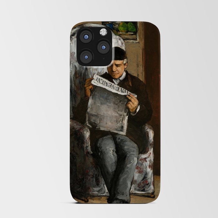 The Artist's Father, Reading L'Evenement, 1866 by Paul Cezanne iPhone Card Case