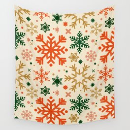 Snowflake Collection – Retro Palette Wall Tapestry