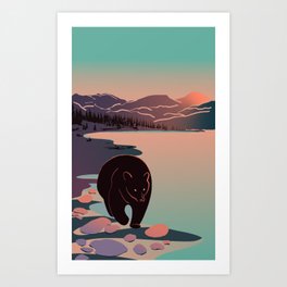 Mountain Bear - Sunset Art Print