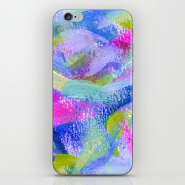 Vaporwave Abstract Brush Strokes - Blue, Teal, Green, Magenta and Purple iPhone Skin