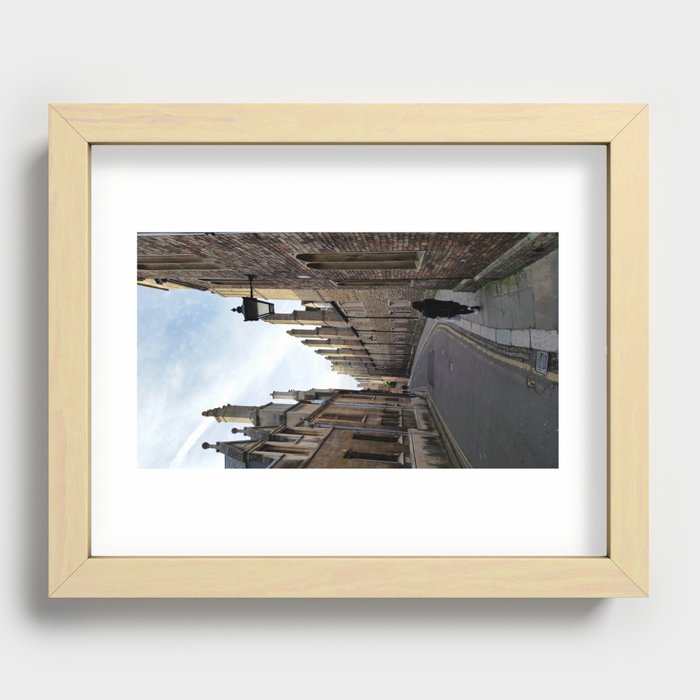 Small street in Cambridge UK Recessed Framed Print