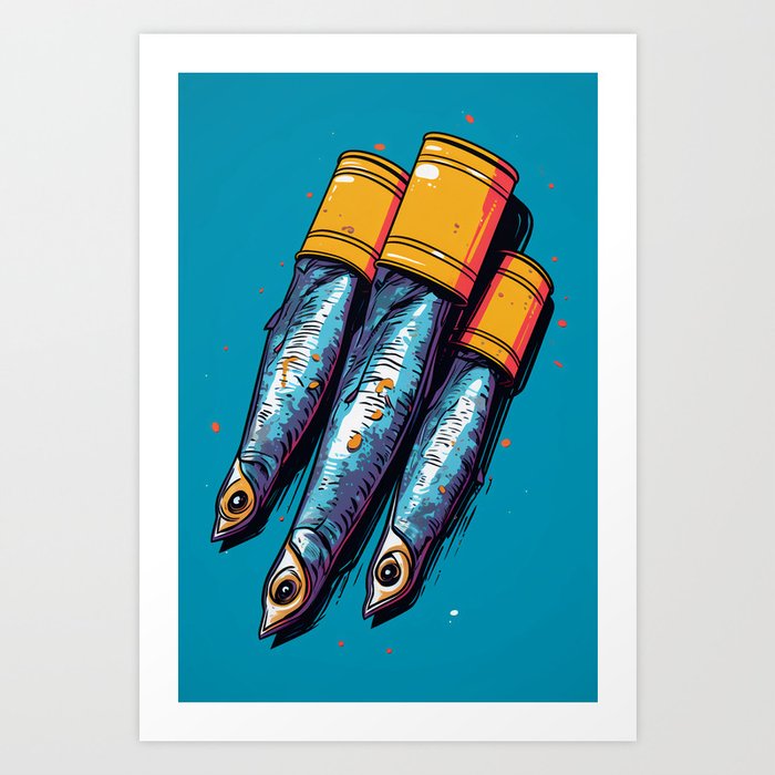 The bullet sardines Art Print