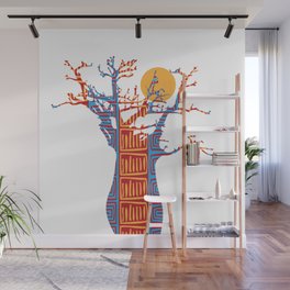 African Baobab tree of life at Sunset Wall Mural