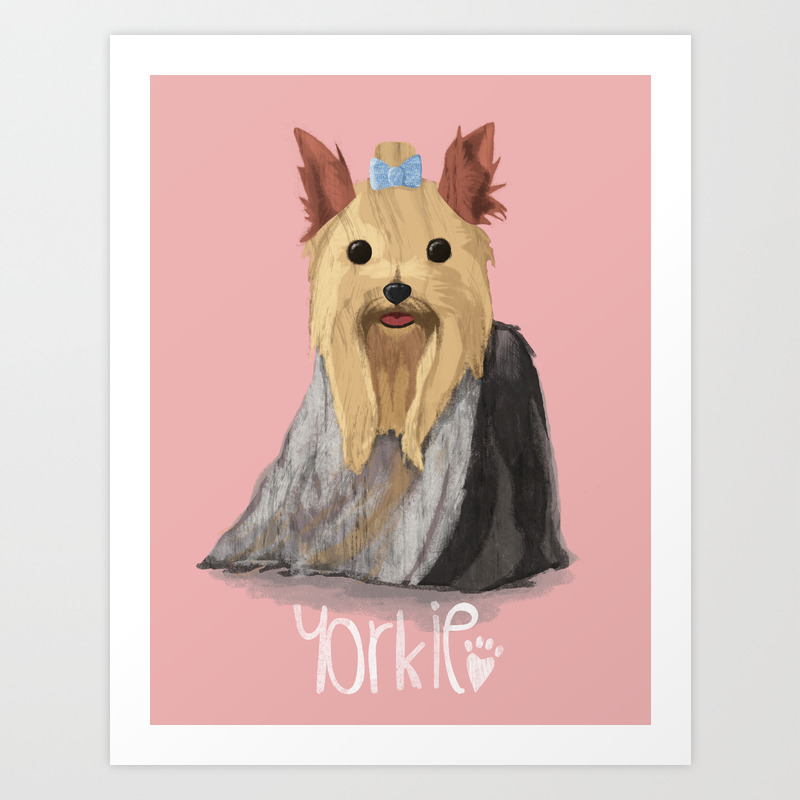 A Dogs Life Yorkie Long Haired Art Print By Letmeillustrate