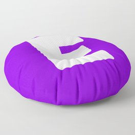 E (White & Violet Letter) Floor Pillow