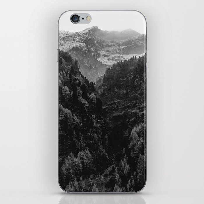 Pine Tree Forest Black and White iPhone Skin