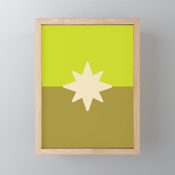 Moss Green Starburst Framed Mini Art Print
