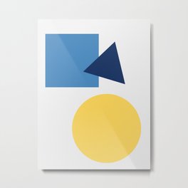 Number_02 Metal Print | Abstract, Triangle, Three, Simplistic, Minimalist, 3, Simple, Yellow, Circle, Geomtric 
