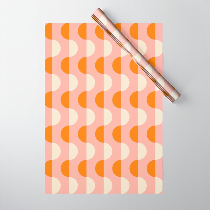 Wavy Mid Century Retro Pattern Wrapping Paper