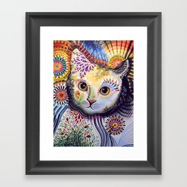 Lucy ... Abstract cat pet animal art Framed Art Print