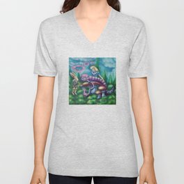 Alice in Wonderland Shirts, Merch & Gifts - Art by Lana Chromium V Neck T Shirt