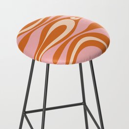Mod Thang Retro Modern Abstract Pattern Pink Orange Cream Bar Stool