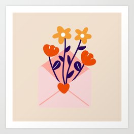 Flowers in Envelope Art Print
