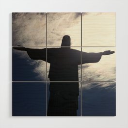 Brazil Photography - Christ The Redeemer Under The Cloudy Sky Wood Wall Art