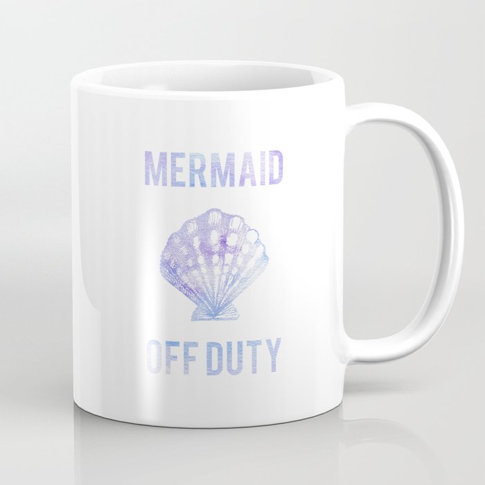 Mermaid Off Duty Purple Blue Seashell Coffee Mug By Hellomonday Society6