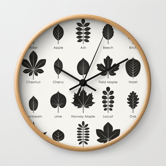 [Old Version] Tree Leaves Identification Chart Wall Clock
