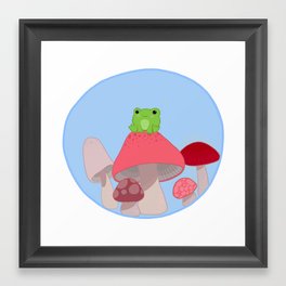 Frog on Shrooms :)  Framed Art Print