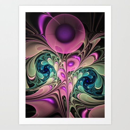 Evening Splendour, fractal abstract Art Print
