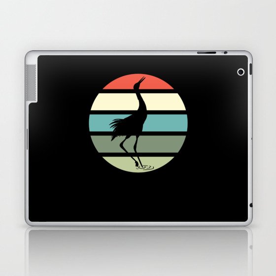 Spear Egret Heron Bird Retro Birds Laptop & iPad Skin