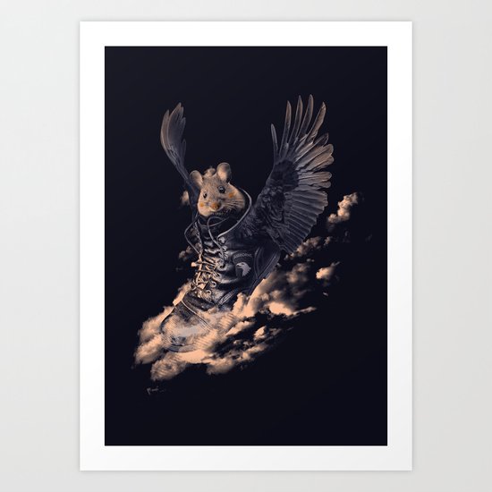 Flying Mouse Art Print