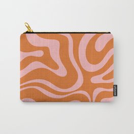 Liquid Candy Retro Swirl Abstract Pattern in Orange and Pink Carry-All Pouch