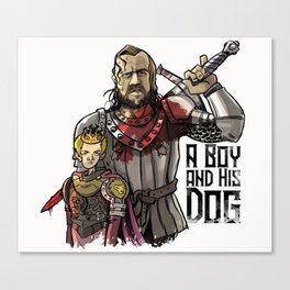 A Boy and His Dog Canvas Print