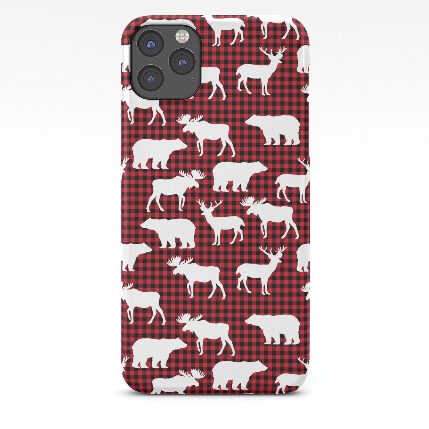 Plaid Camping Animals Minimal Bear Moose Deer Nursery Decor Gender