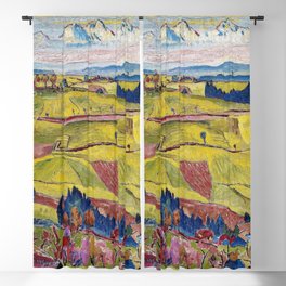 Chamonix Valley and Snow-capped French Alps landscape by Cuno Amiet Blackout Curtain