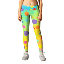 Gorgeous Rainbow Gradient with Colorful Polka Dots Leggings | Brightcolors, Fading, Bright, Polkadots, Colorful, Graphicdesign, Rainbow, Gradient, Colors, Color 