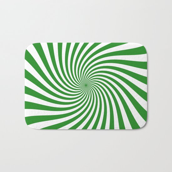 Swirl (Forest Green/White) Bath Mat