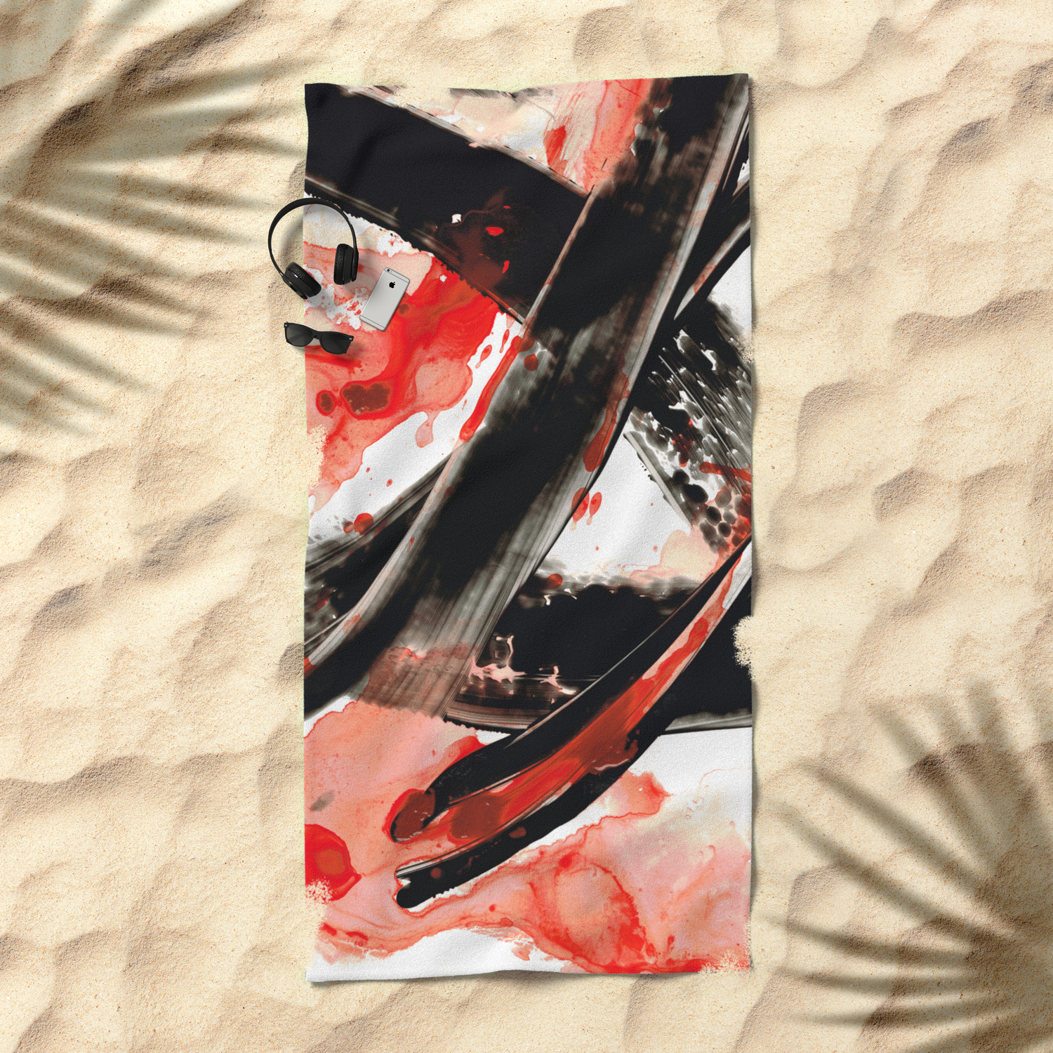 Black White Red Art Tango Sharon Cummings Beach Towel By Sharoncummings Society6