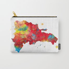 Dominican Republic Map Watercolor Painting Carry-All Pouch | Abstract, Paintsplashes, Miaomiaodesign, Contemporary, Travel, Wanderlust, Map, Colorful, Painting, Dominicanrepublic 