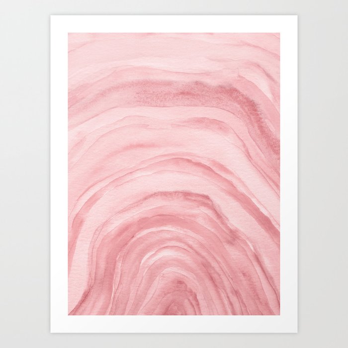 Blush Pink Watercolor Agate II Art Print
