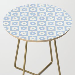 Flower Checker Baby Blue Side Table