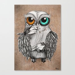 Smoking owl Canvas Print