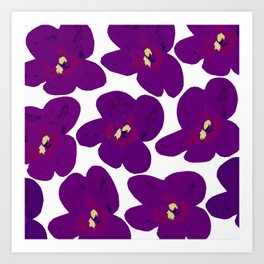 Purple Retro Flowers #decor #society6 #buyart Art Print