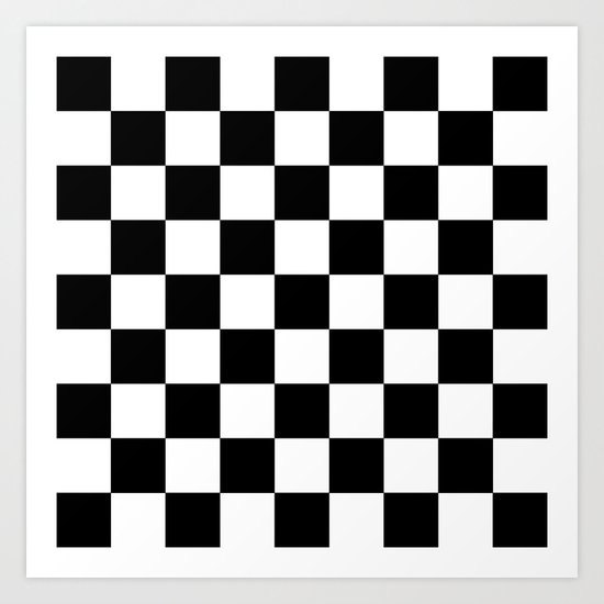 Checker (Black/White) Art Print