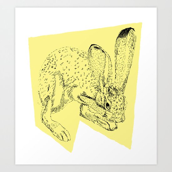 Yellow Hare Art Print