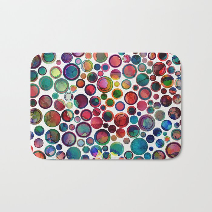 Dots on Painted Background 2 Bath Mat