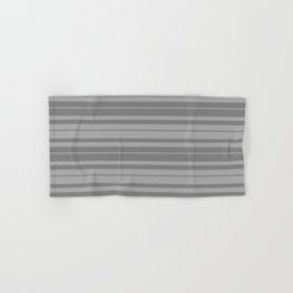 [ Thumbnail: Dark Gray and Grey Colored Lined/Striped Pattern Hand & Bath Towel ]