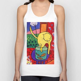 Cat with Red Fish- Henri Matisse Tank Top | Kitty, Vivid, Postimpressionism, Watercolor, Abstract, Acrylic, Matisse, Colorful, Cats, Digital 