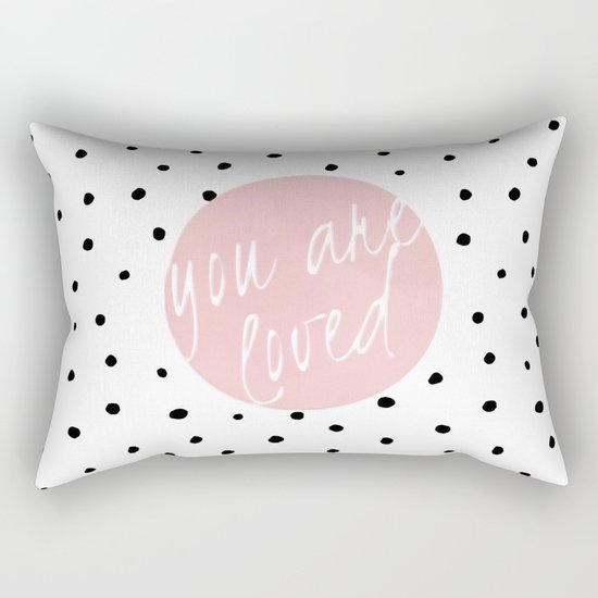 You are loved- Polkadots & Typography Rectangular Pillow