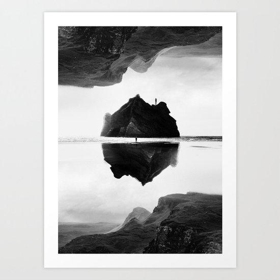 Black and White Isolation Island Art Print