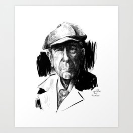 Leonard Cohen (poet, musician) Art Print