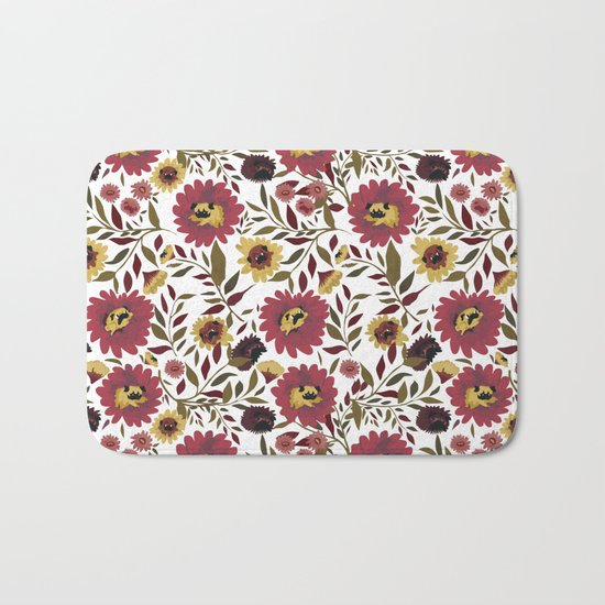 PUGS FLORAL Bath Mat