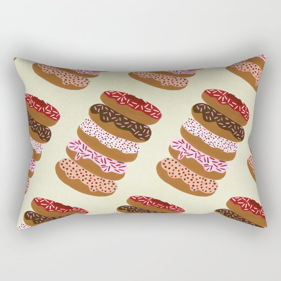 Stacked Donuts on Cream Rectangular Pillow