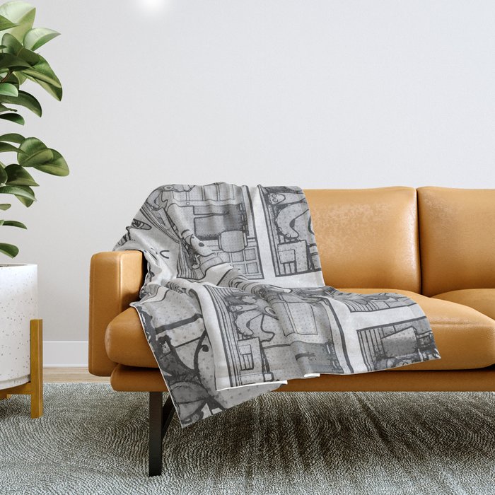 cute kawaii manga restaurant Throw Blanket