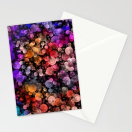 Multicolored Blurred Lights Stationery Card