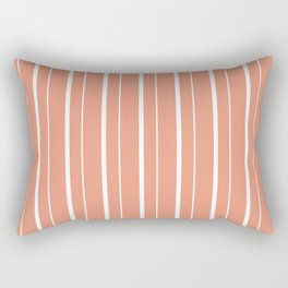 [ Thumbnail: Dark Salmon and White Colored Pattern of Stripes Rectangular Pillow ]